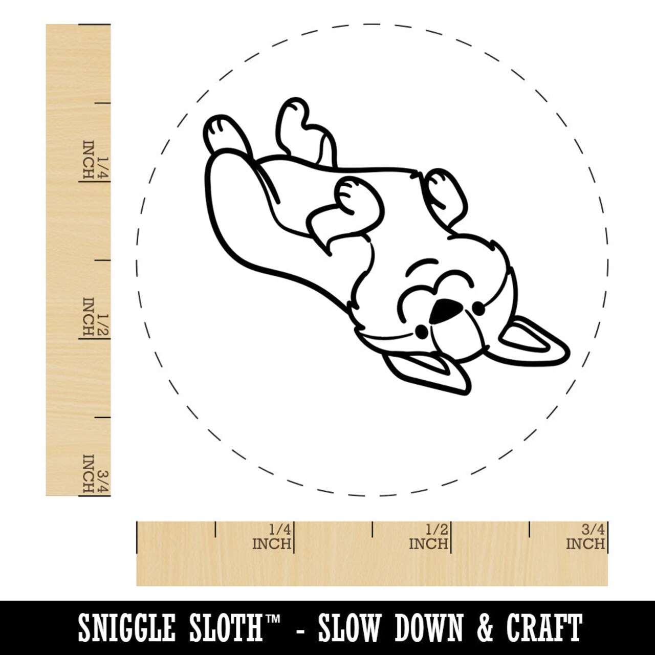 Pembroke Welsh Corgi Laying on Back Dog Rubber Stamp for Stamping Crafting Planners